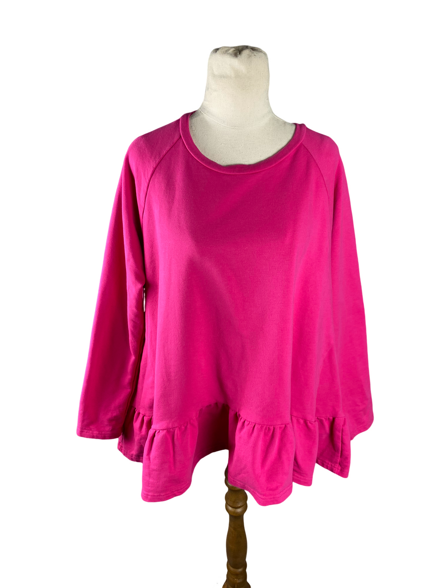 Leoni pink long sleeve ruffle top | size 10