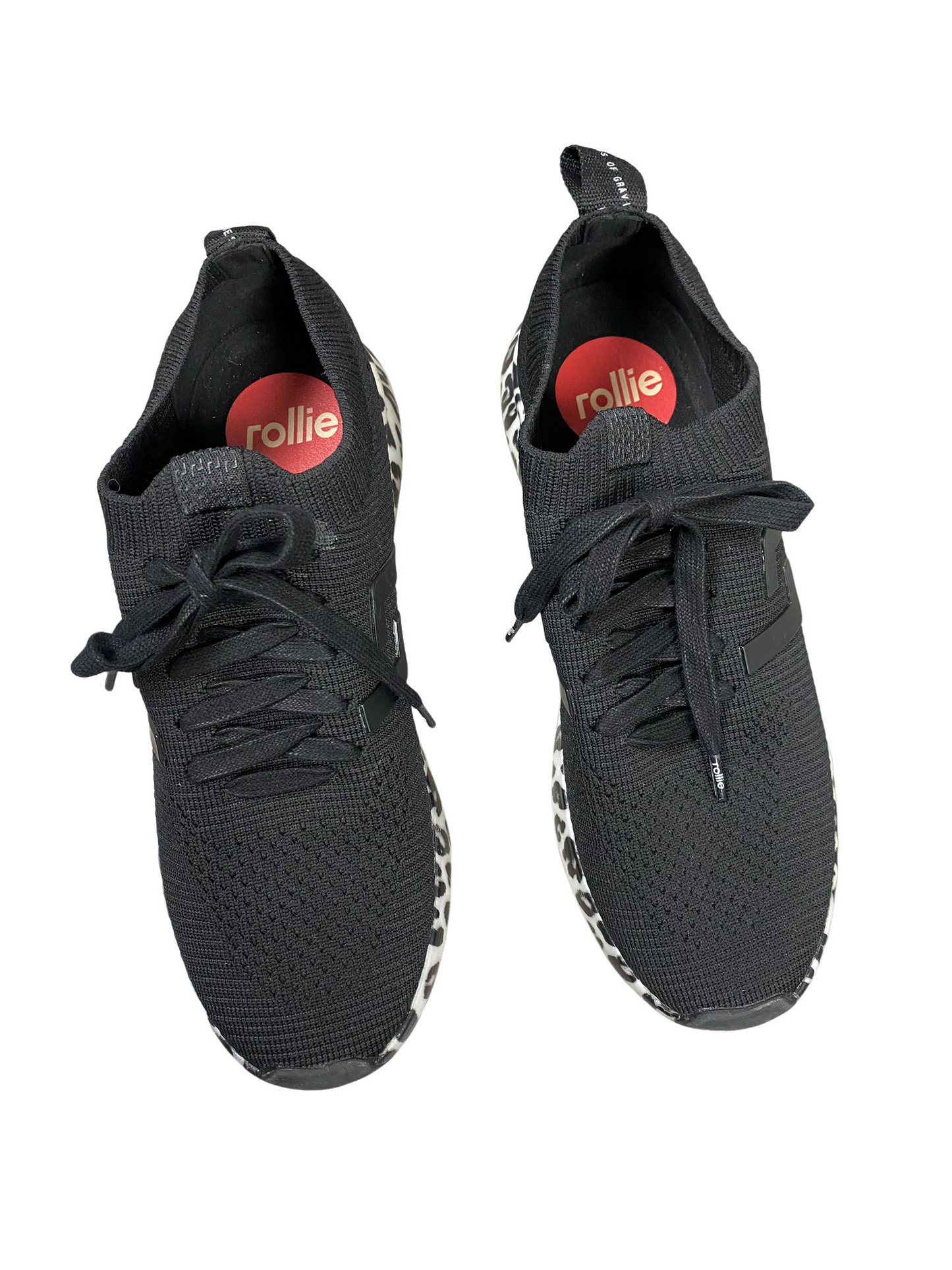 Rollie black sneakers with animal print detail | size 8 or EU 39