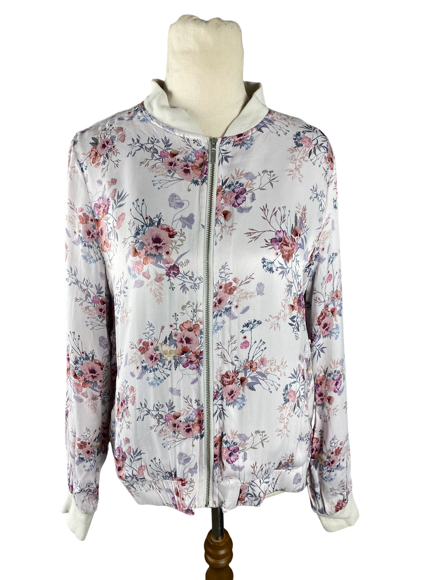 Max floral bomber jacket with zip | size 10