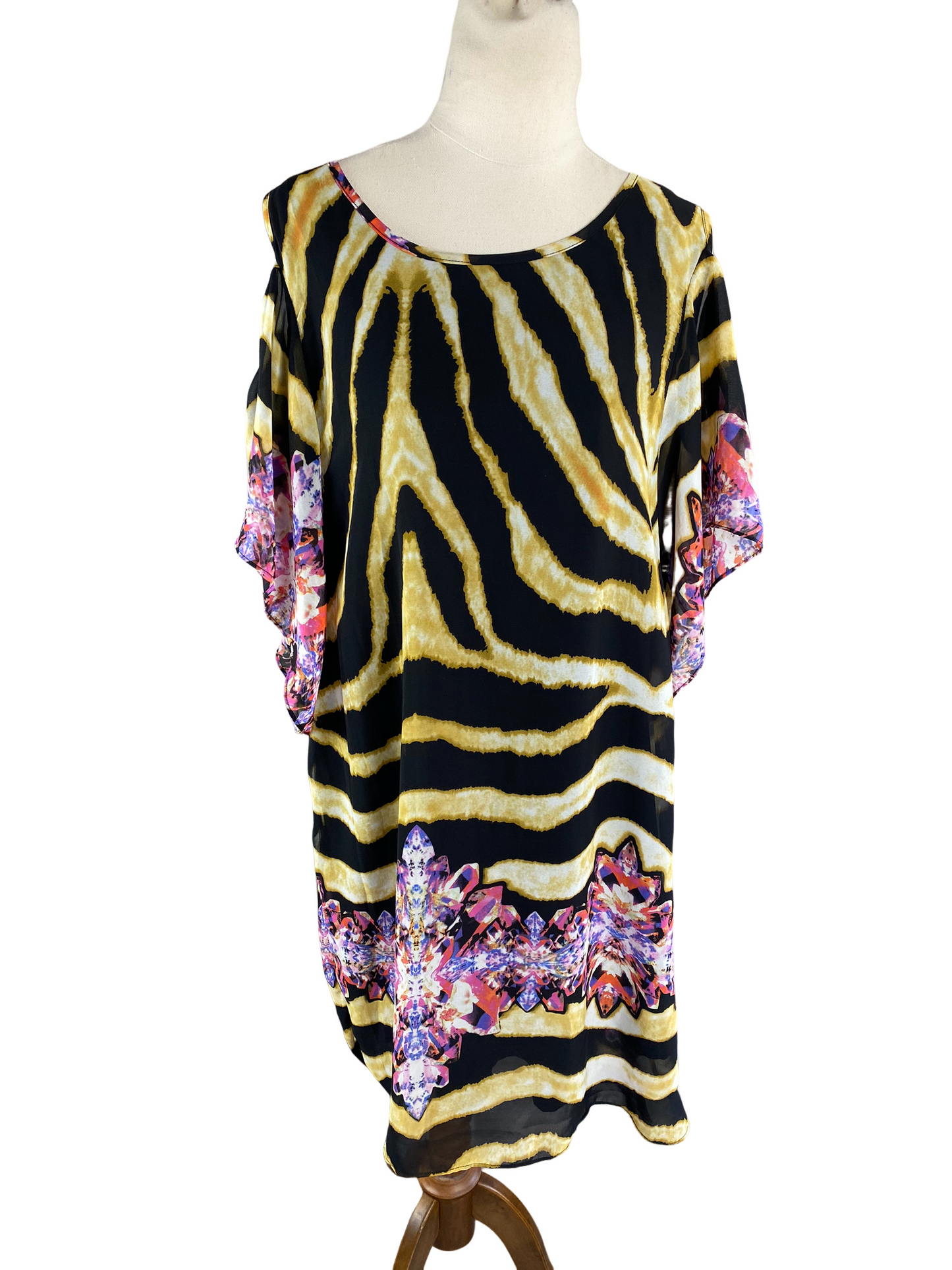 Augustine pattern dress with cut-out shoulders | size 12