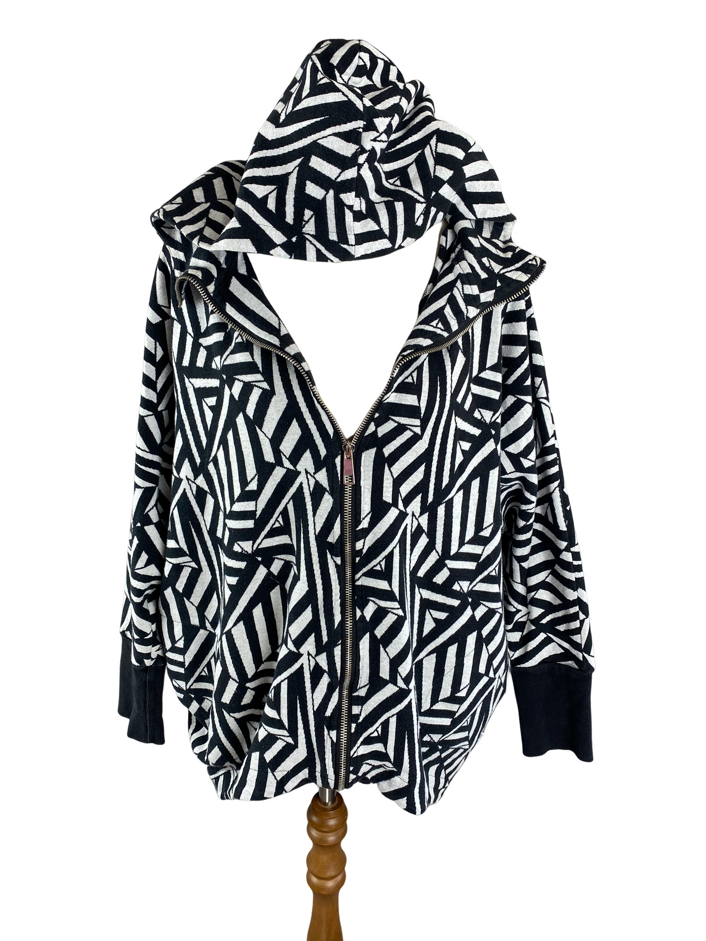 Home-Lee black and white pattern zip jacket | size 6