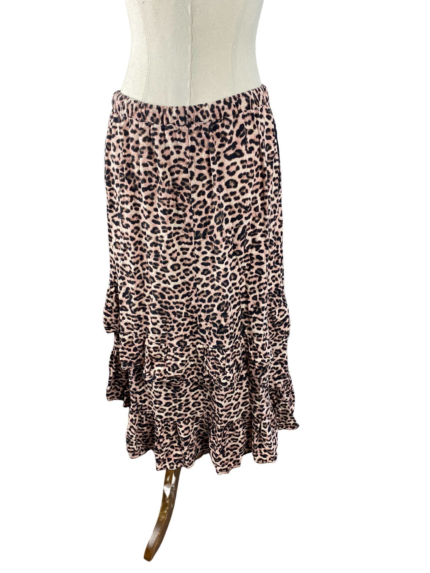 Decjuba midi animal print high-low ruffle skirt | size 12