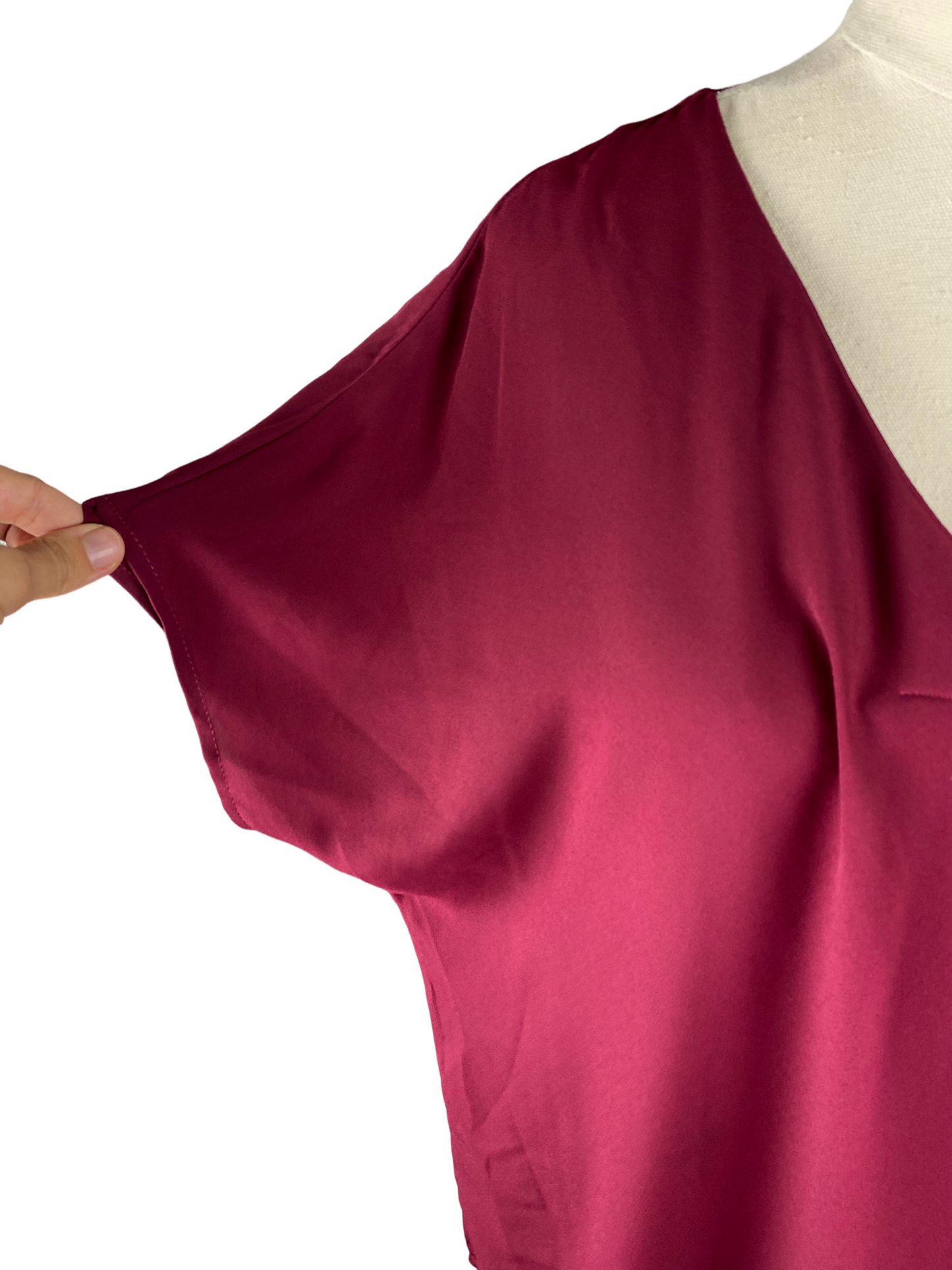 Emery Rose maroon sheer top | size 12