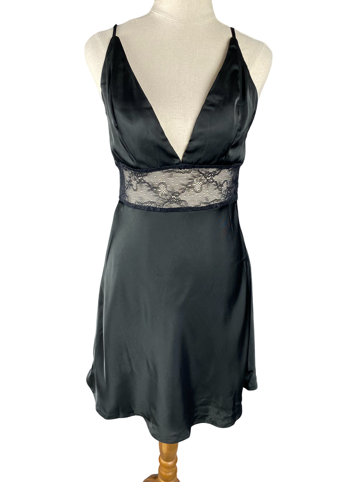 Princess Polly black satin-look dress  | size 10