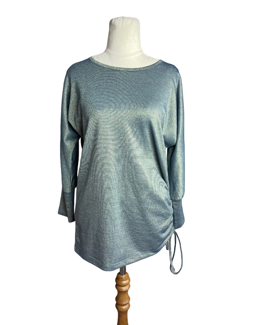 Joanna Morgan blue metallic top | size 8-10