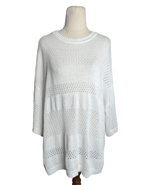 Moochi linen-blend white long sleeve | size 12-14