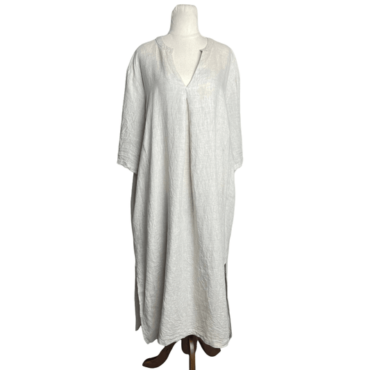 Natural For Birds relaxed cream linen dress | size 14 $179 RRP