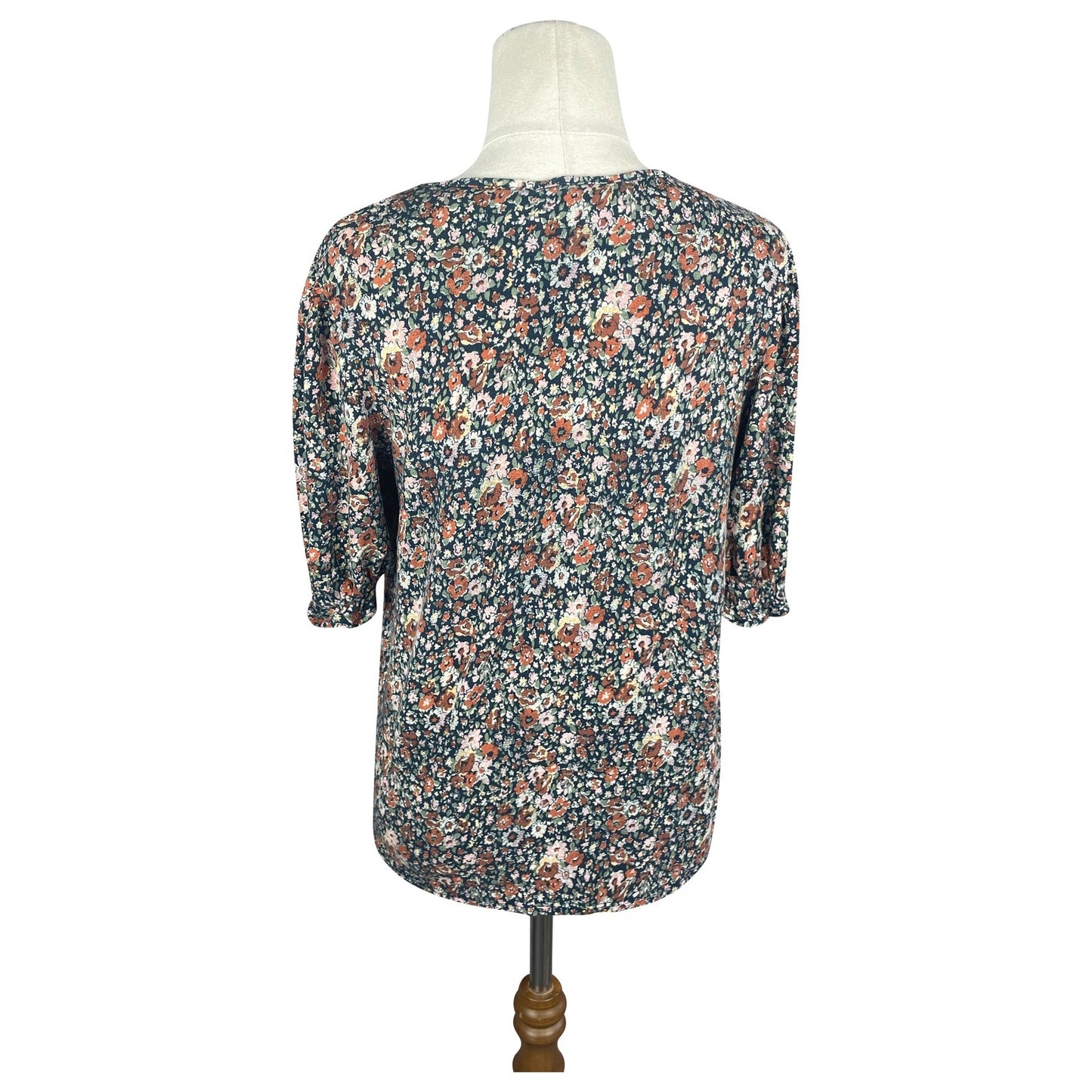 Next navy multi coloured floral print top | size 8