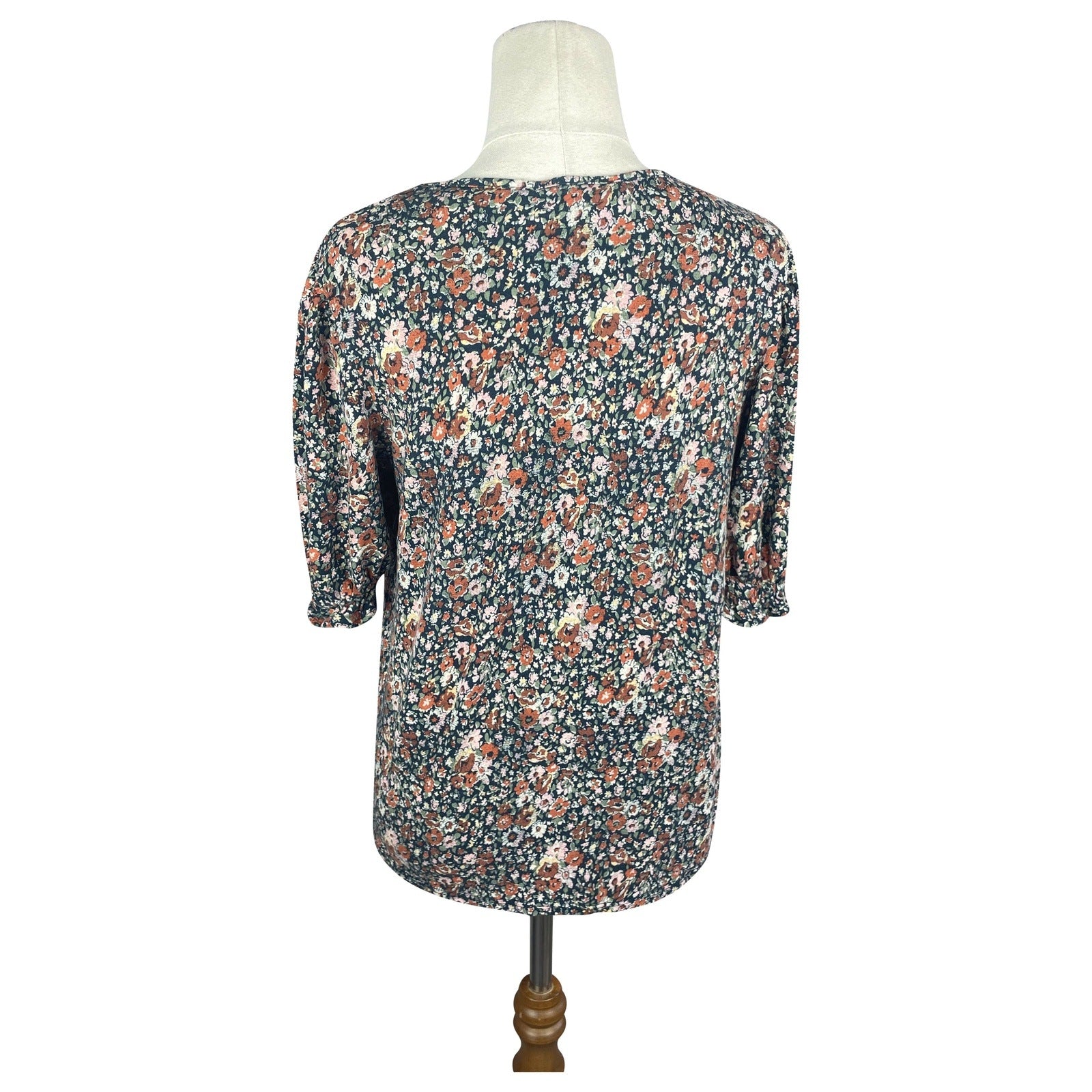 Next navy multi coloured floral print top | size 8