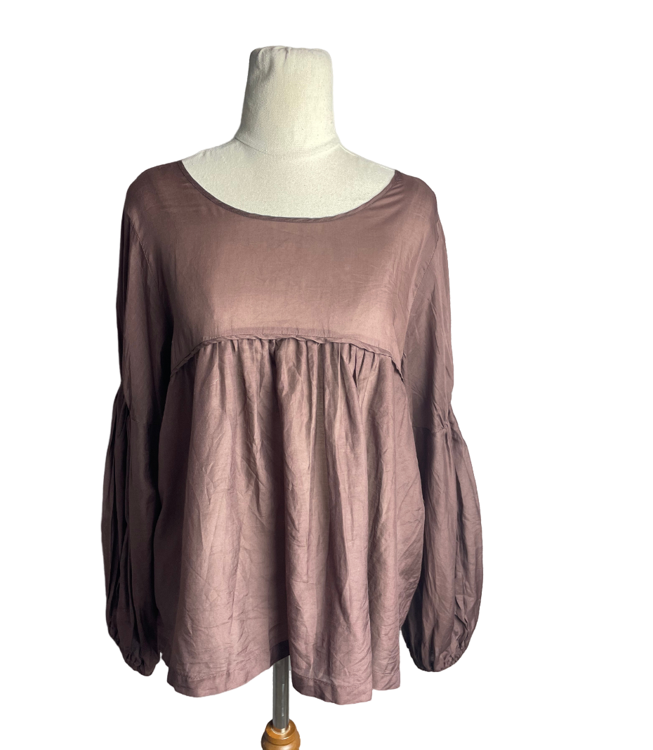 NYNE silk blend mauve blouse | size 14
