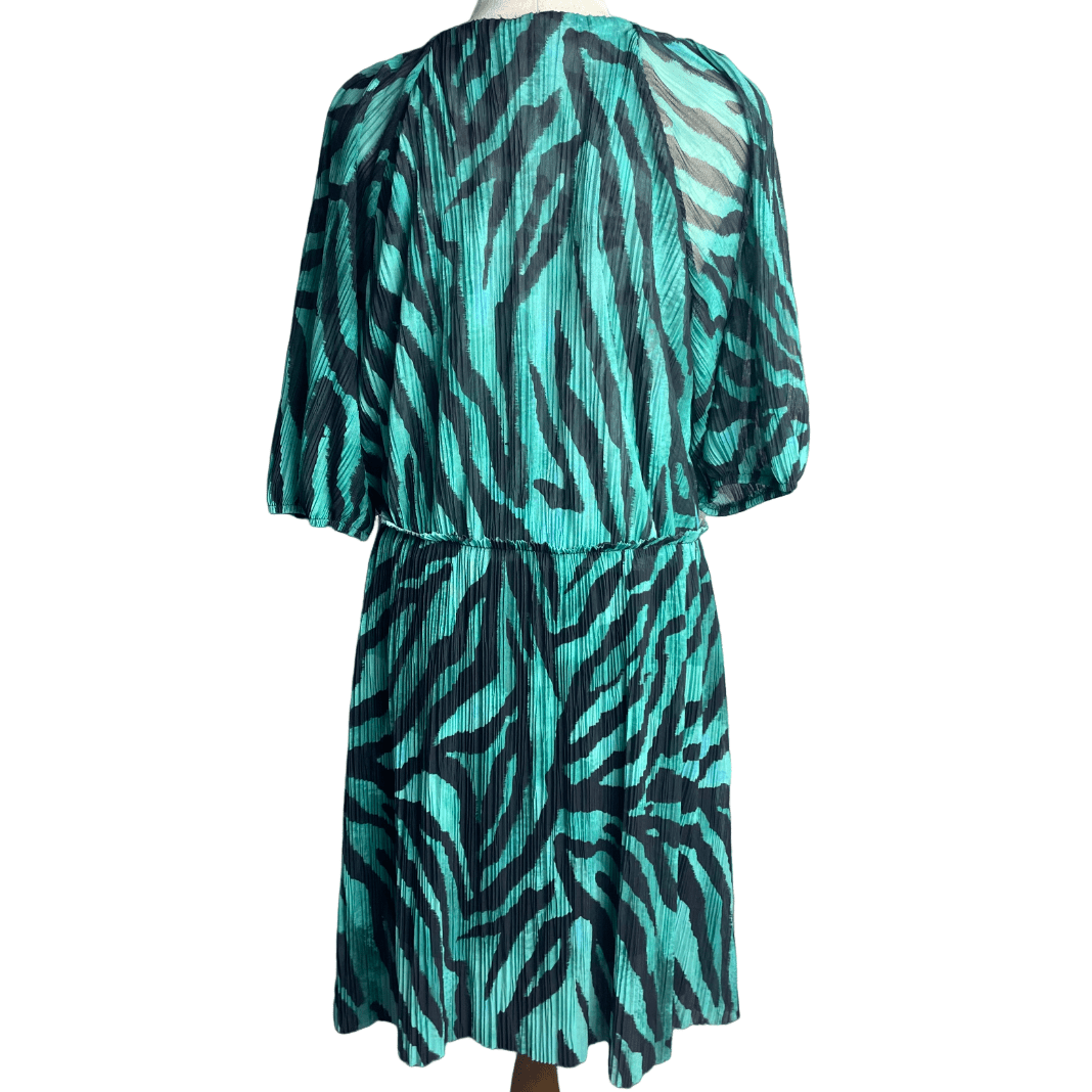 River Island teal and black ribbed dress | size 14