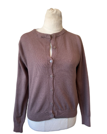 No label chocolate brown cardigan | size 8