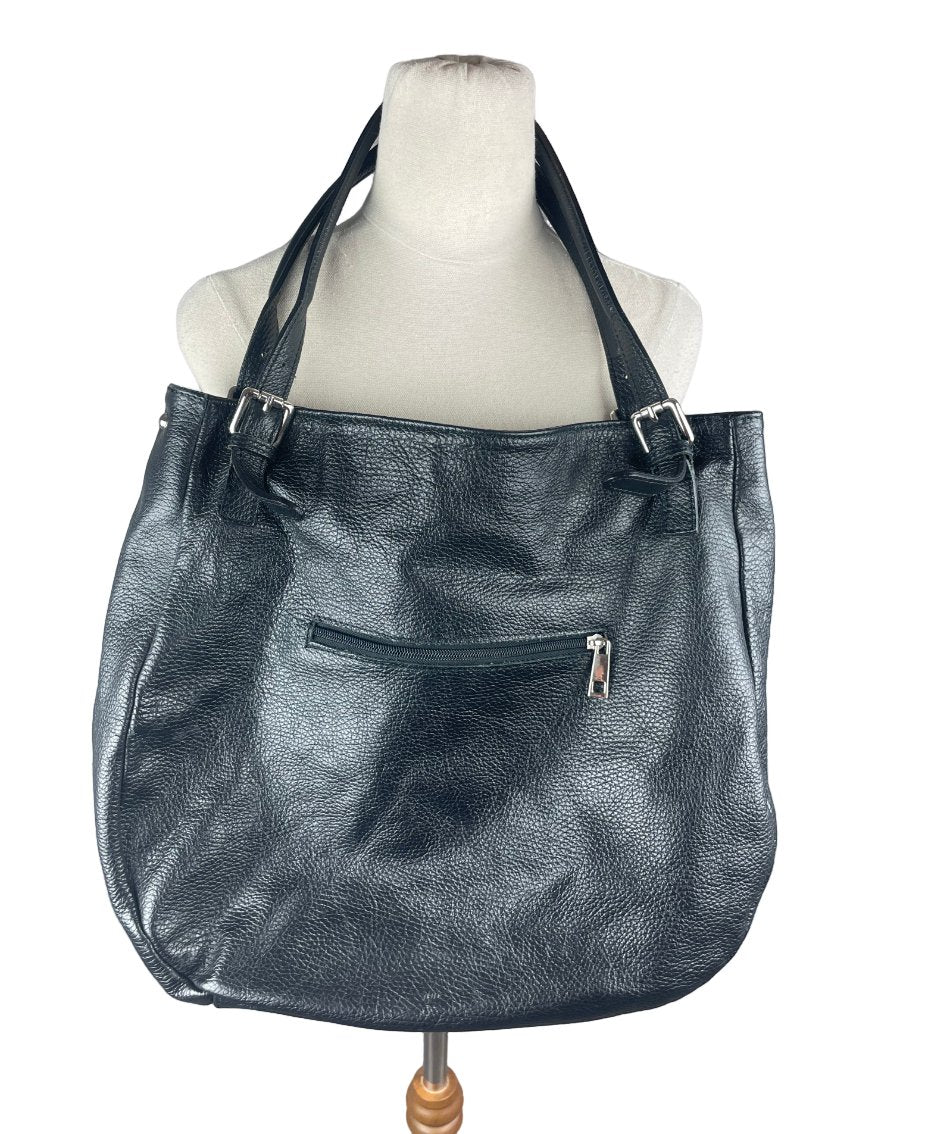 Isabella Rhea black leather handbag | 35x36x14