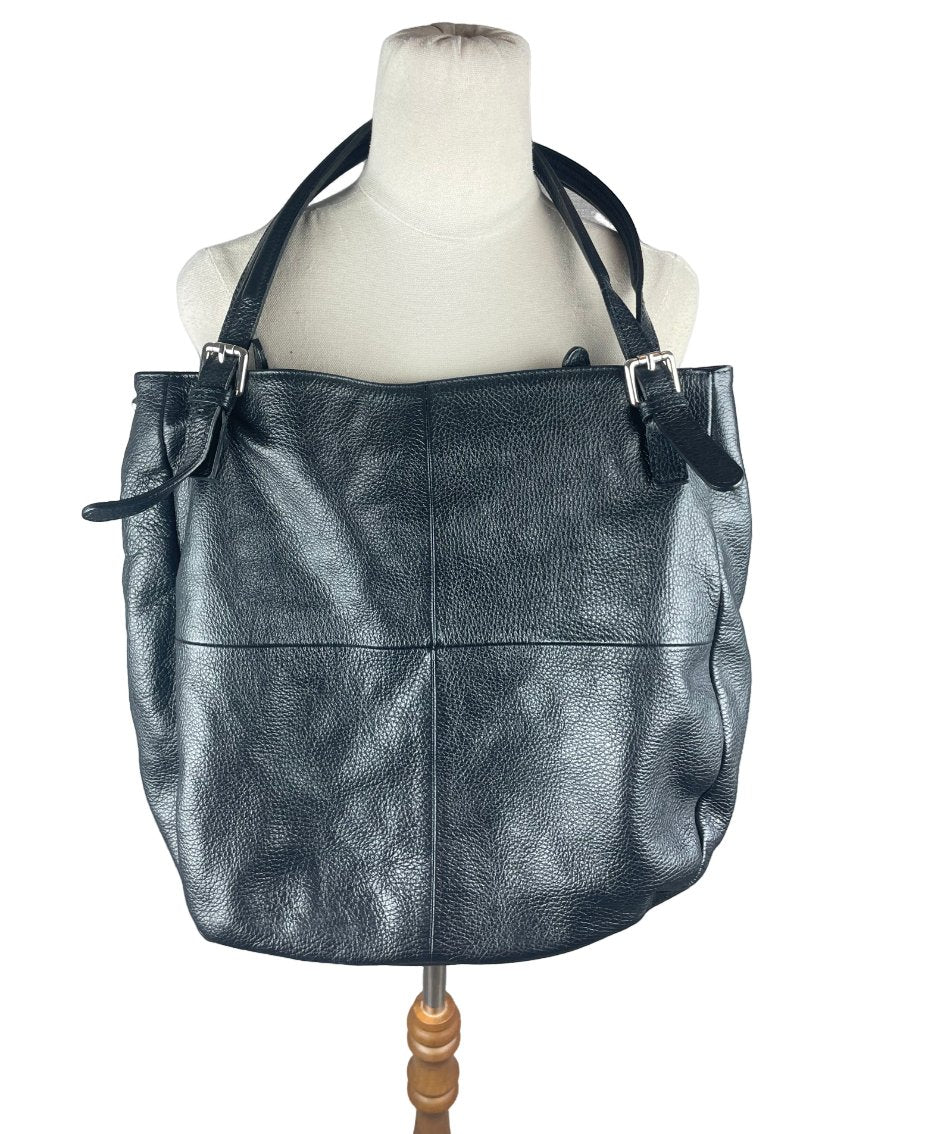 Isabella Rhea black leather handbag | 35x36x14