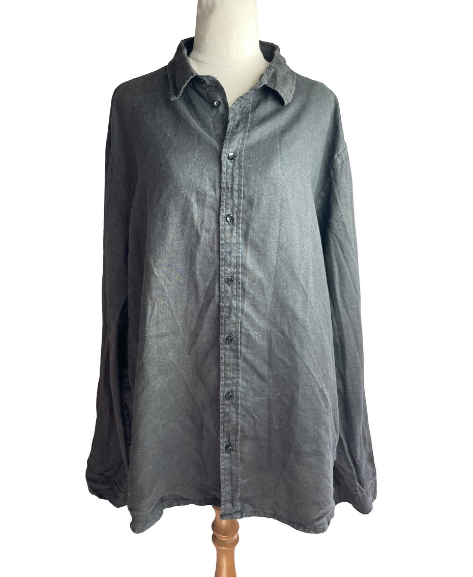 Commoners linen charcoal shirt | size 14-16
