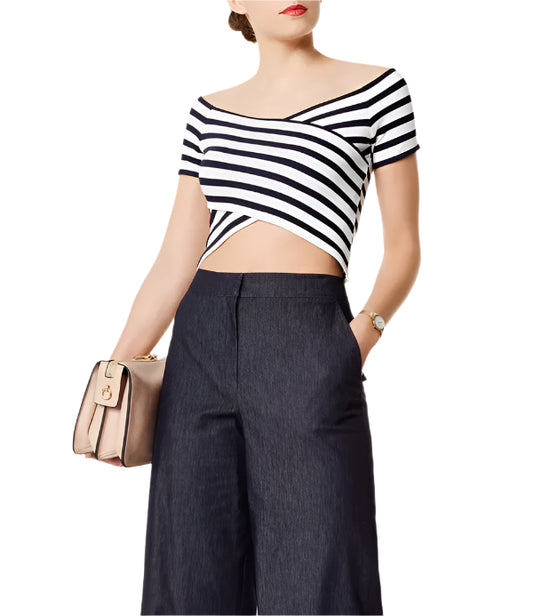 BNWT - Karen Millen crop stripe top | size 8