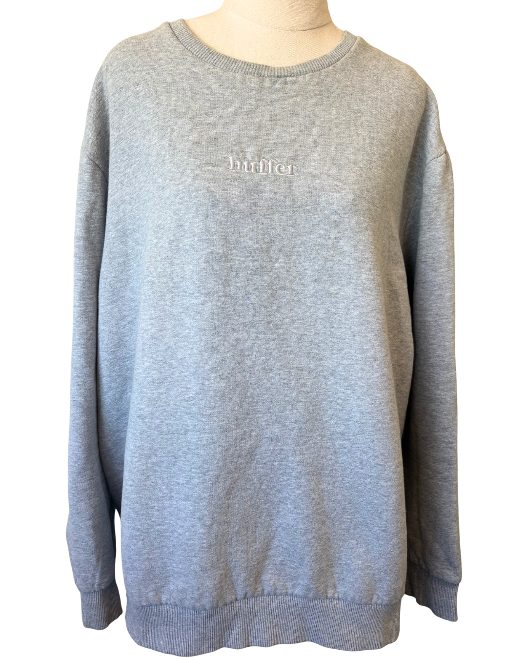 Huffer mens grey crew jumper | size XL